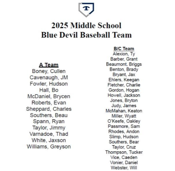 Blue Devil Middle School Baseball