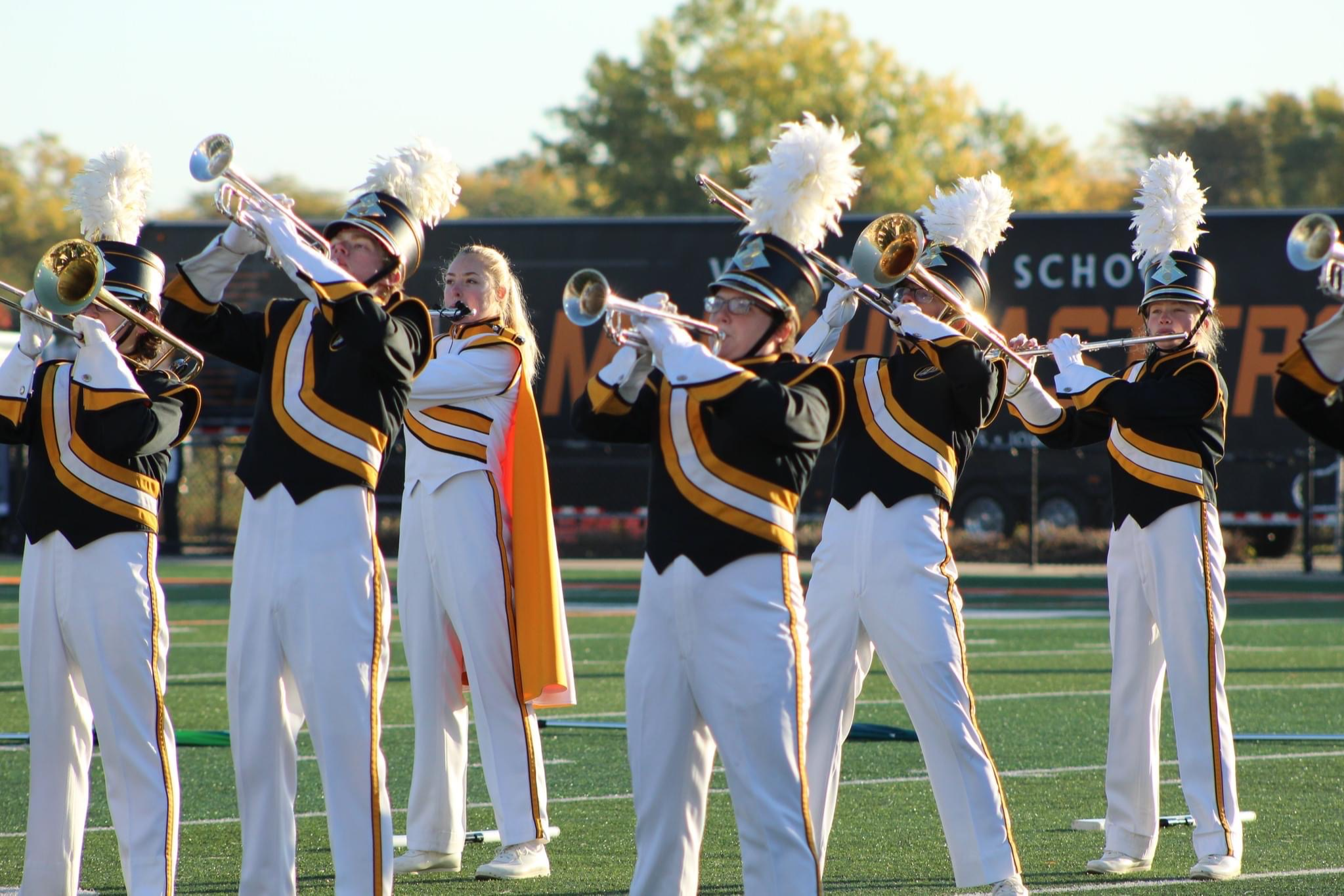 Picture of band member performing at band competition