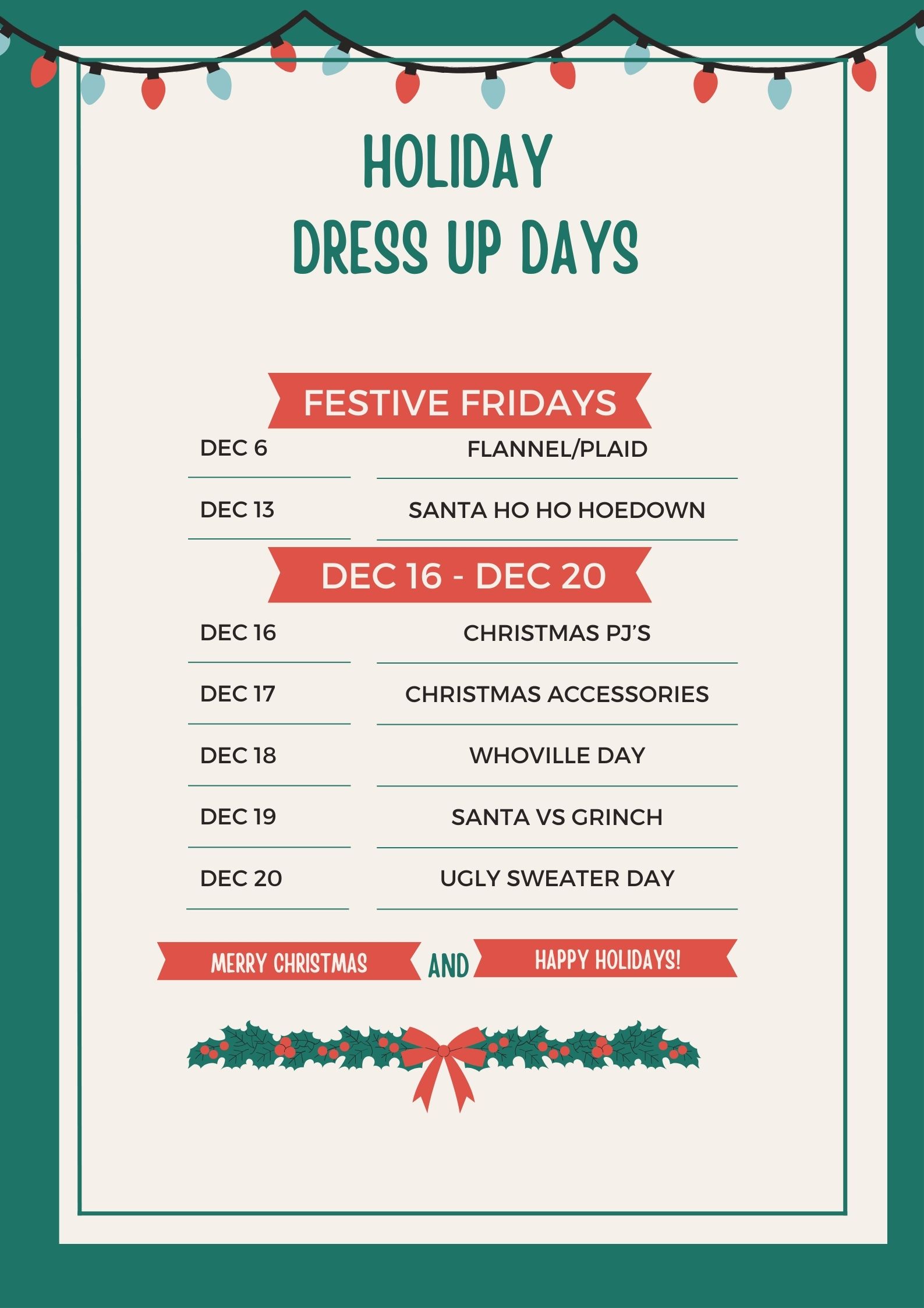 EE Dress Up Days