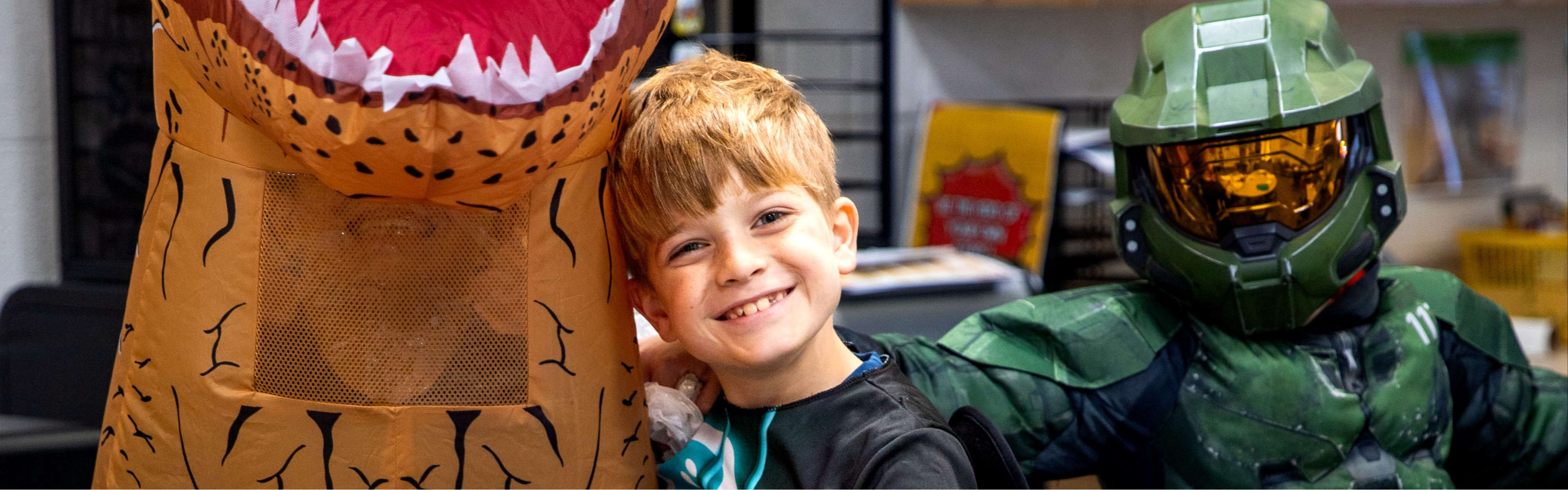 Elementary student dressed up for halloween party