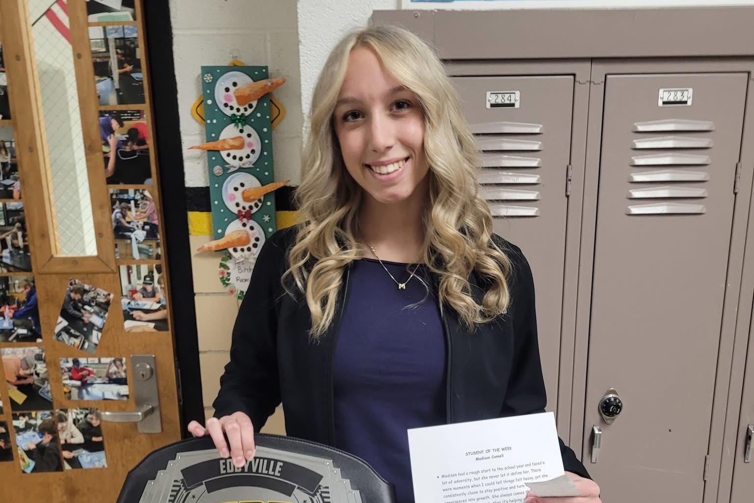 EBF Jr/Sr High student of the week picture.