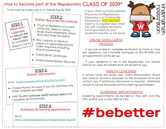 Kinder Registration Flyer