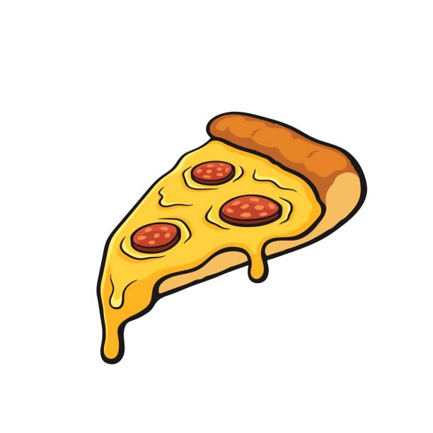 Clipart of slice of pepperoni pizza