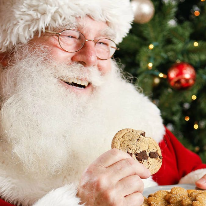 Santa eating cookies