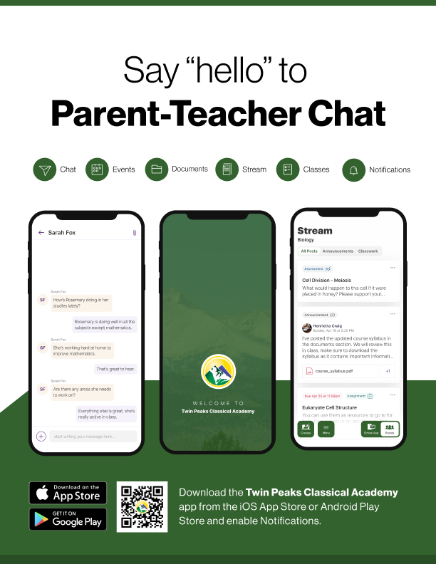 Say Hello to Parrent-Teacher Chat Poster