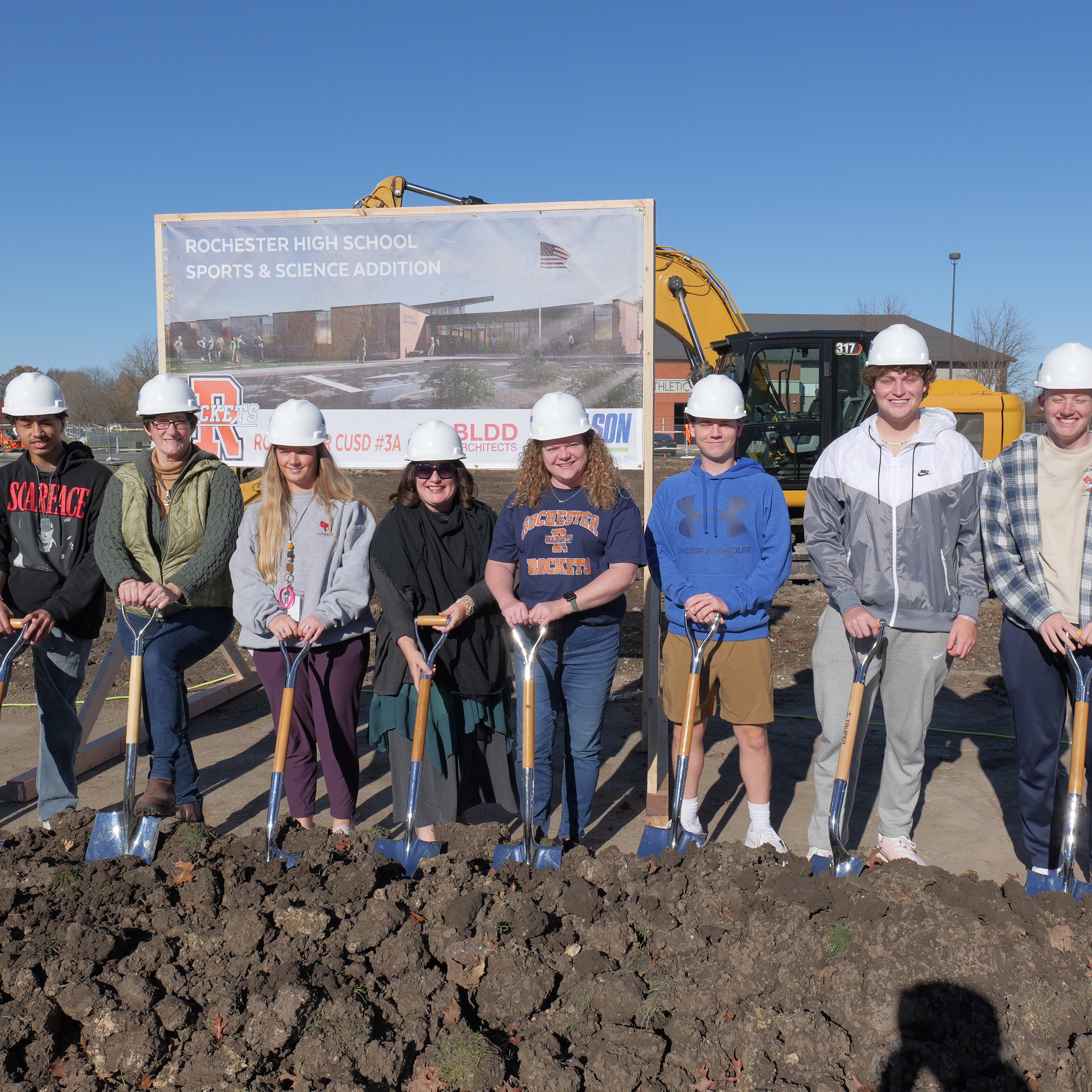 Students and staff celebrate construction ground breaking