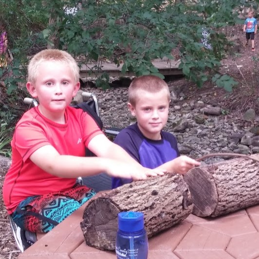 students in the outdoor classroom