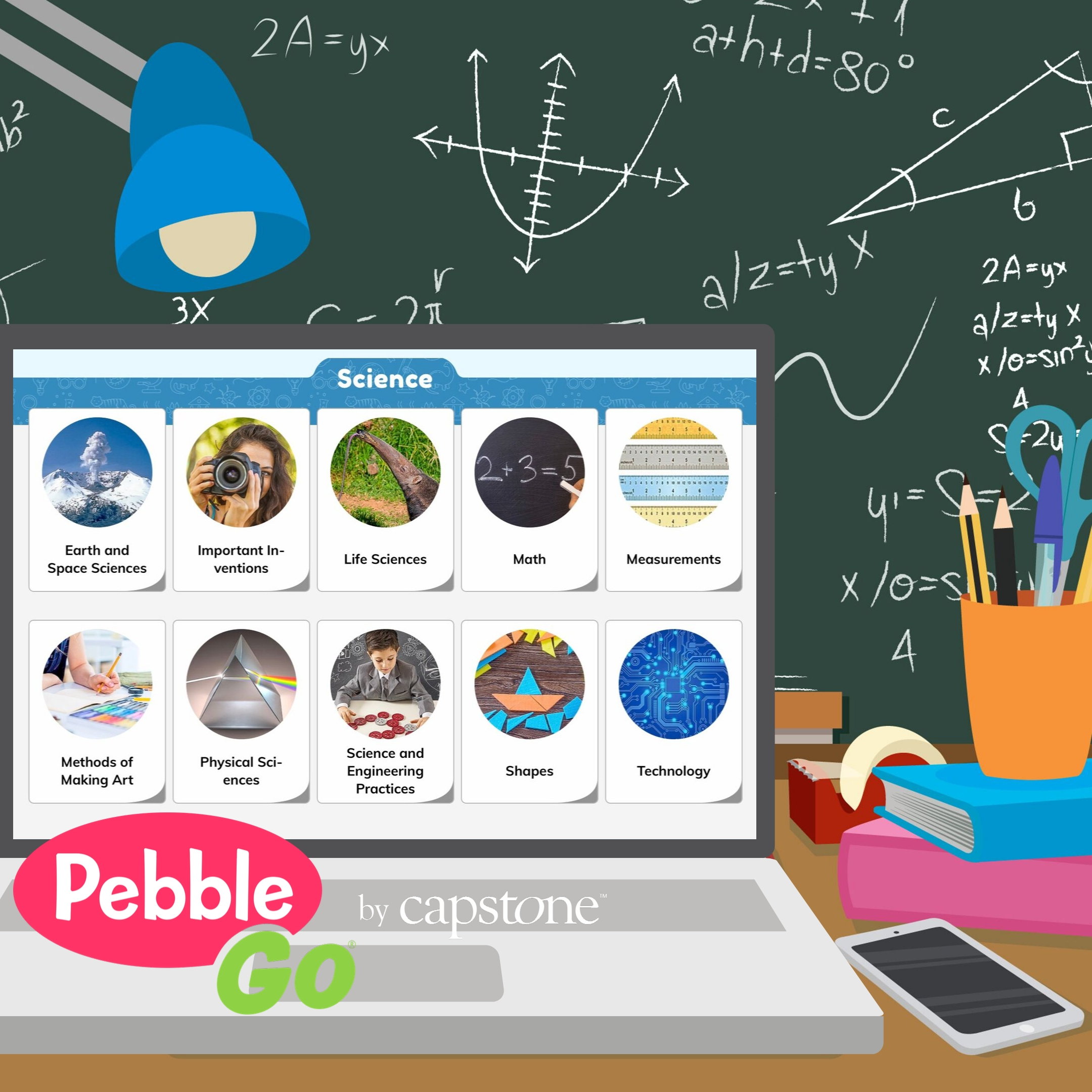 Pebble Go Science Logo