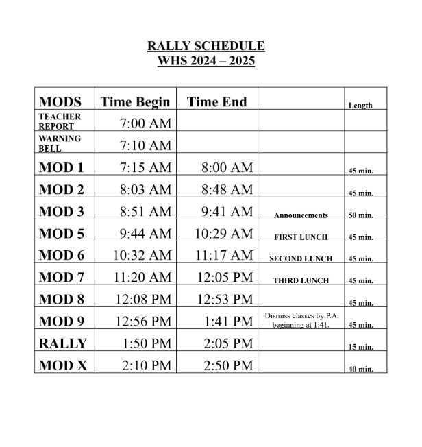 Rally Schedule