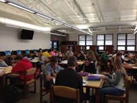 photo of students in library