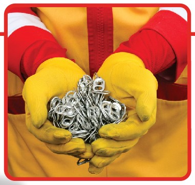 ronald mcdonald hands holding pop tabs
