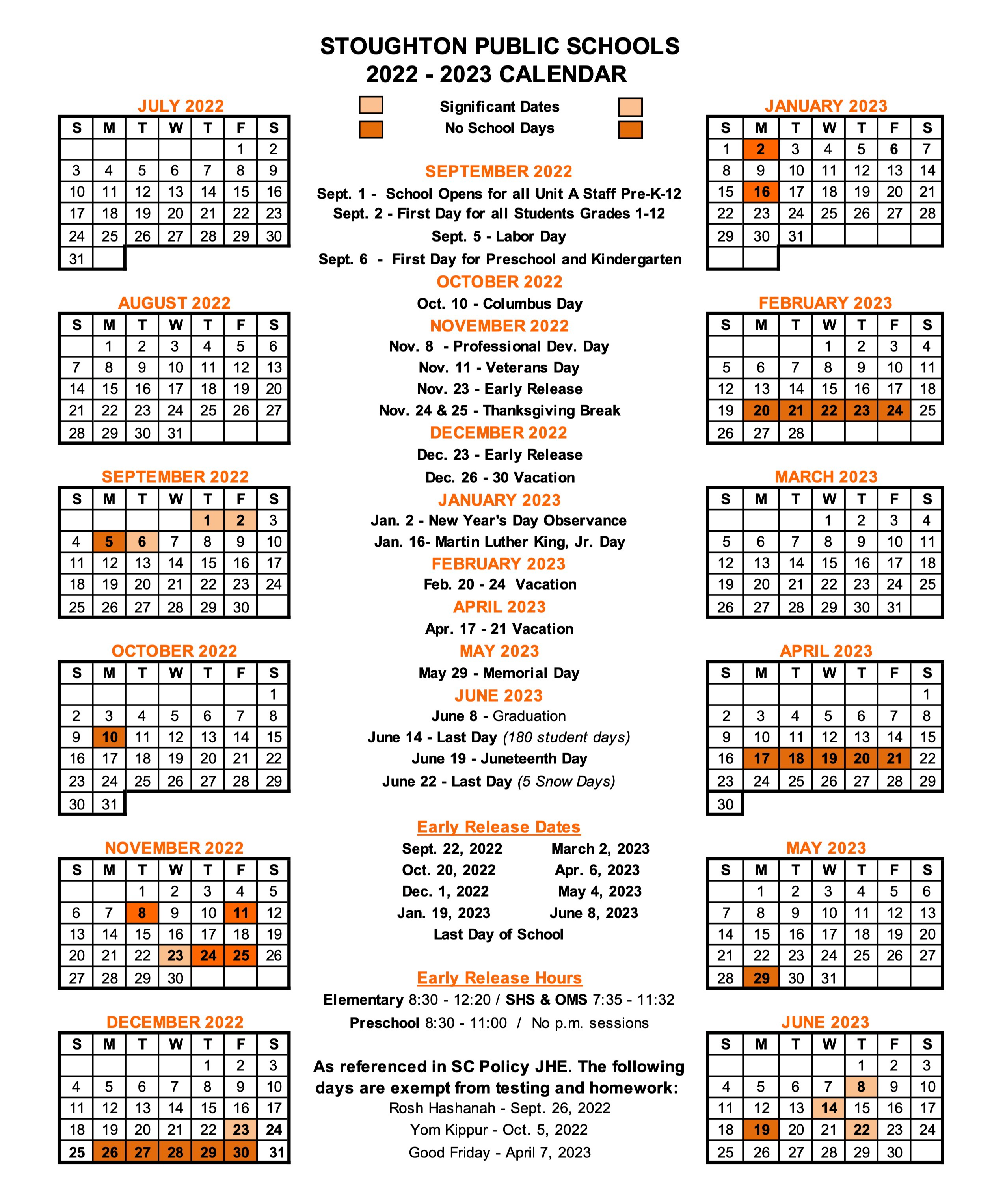 SPS 2022-2023 Calendar