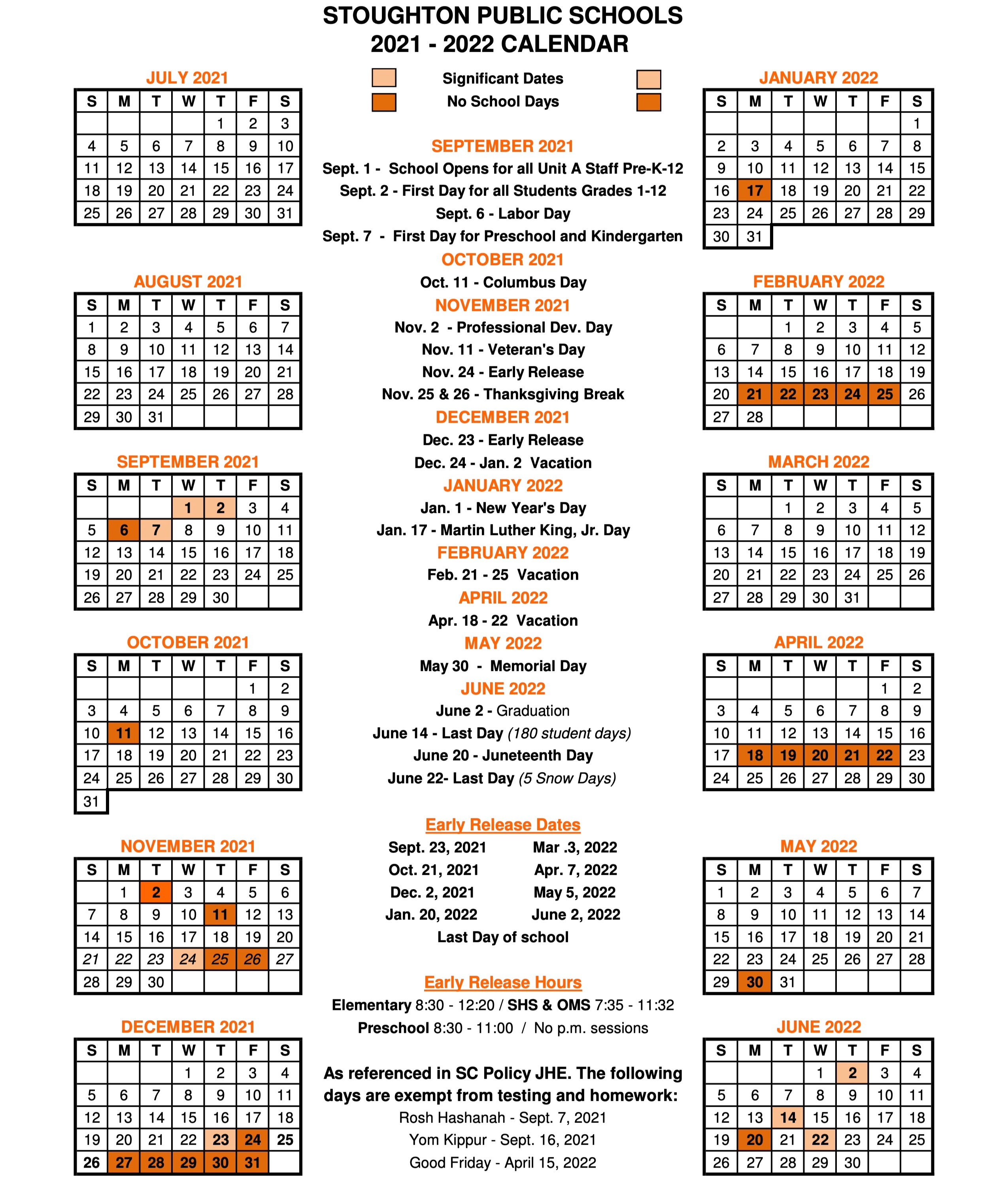 SPS 2021-2022 Calendar