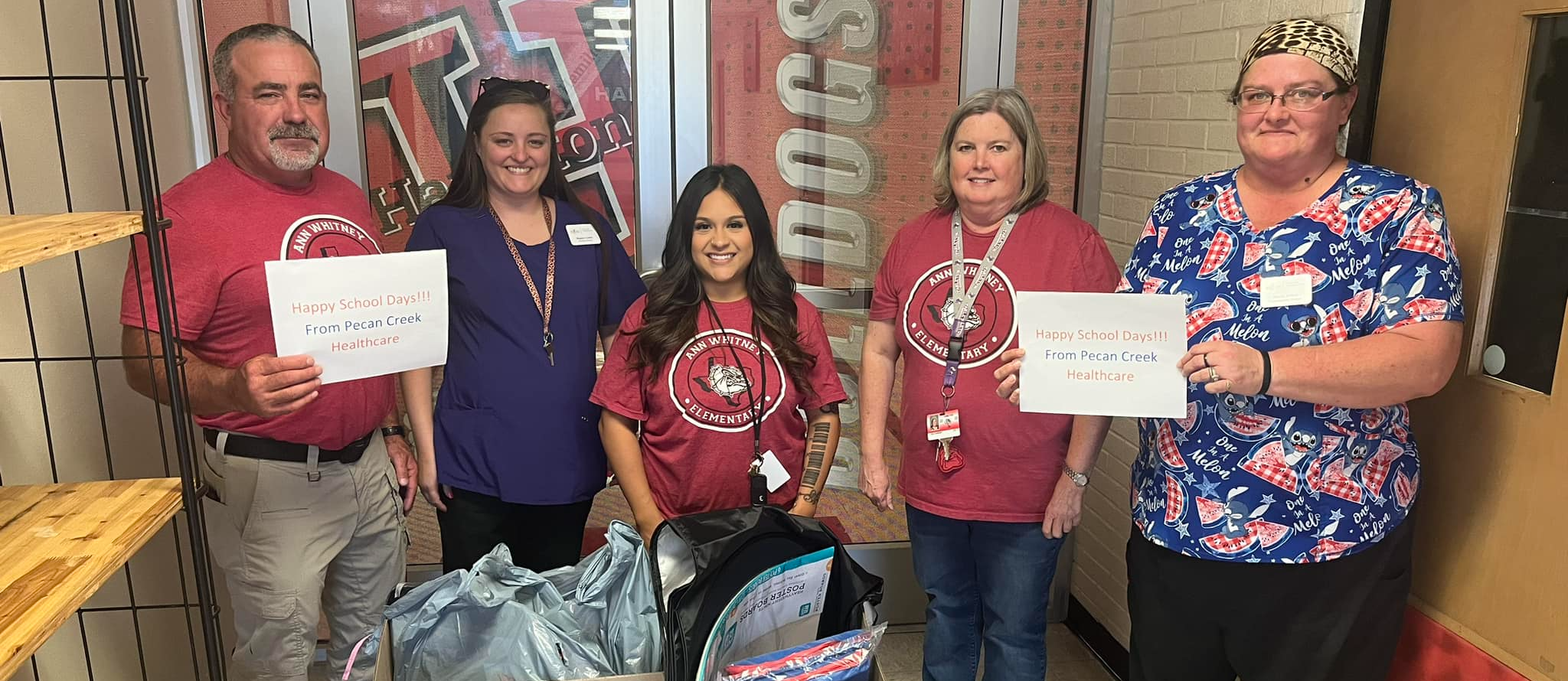 Thank you to our friends at Pecan Creek Healthcare for donating school supplies to our students. We appreciate your kindness and support.
