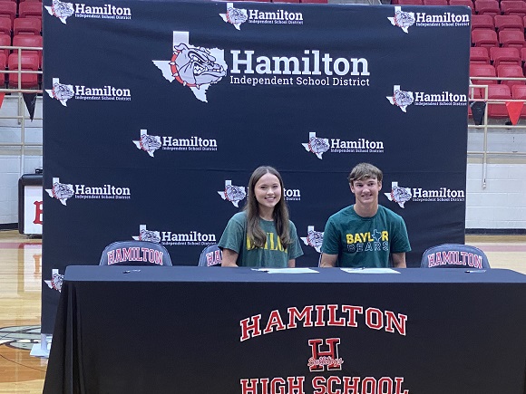 Morgan Aing and Caden Hopper sign with Baylor