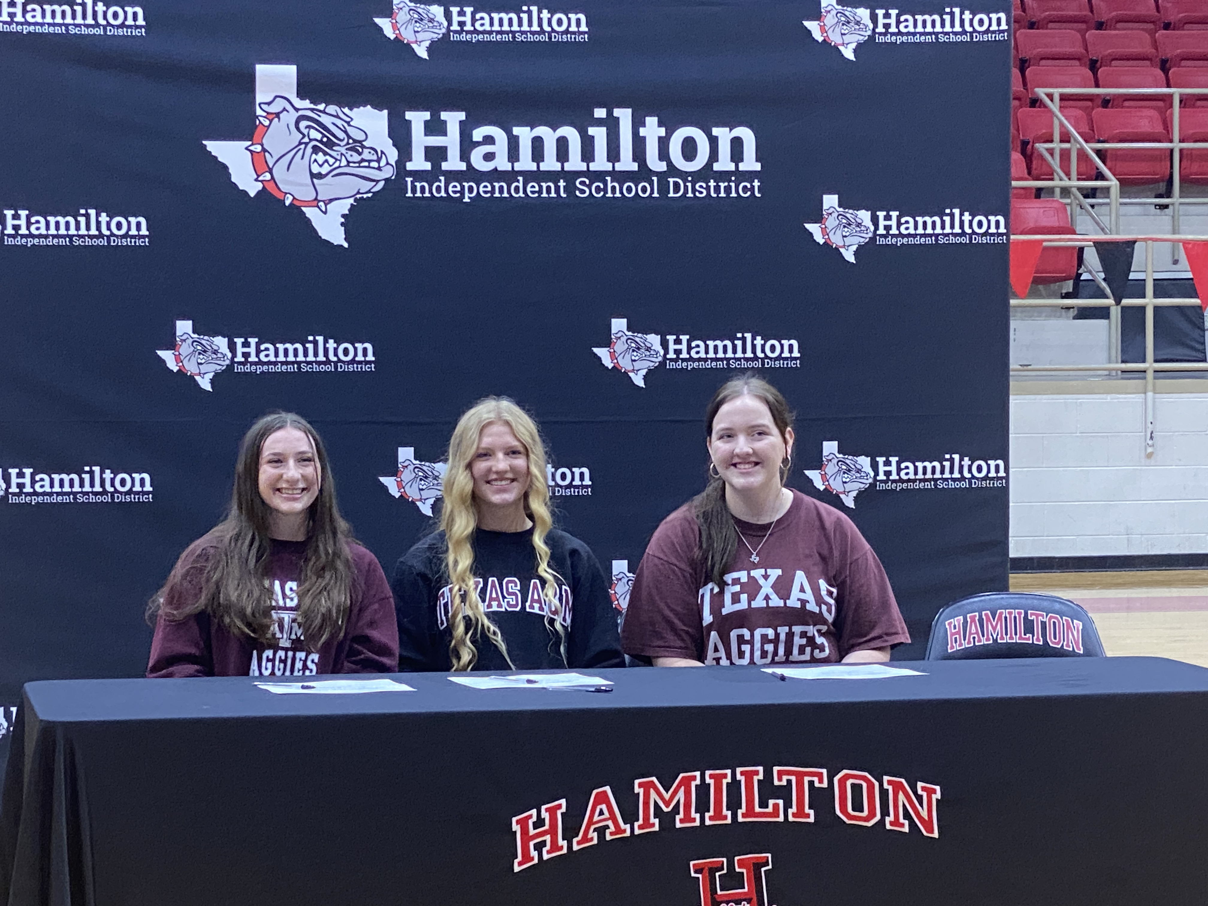 Cortland Mehaffey, Mia Coker, and Laurel Ann Elkins signed with Texas A&M University