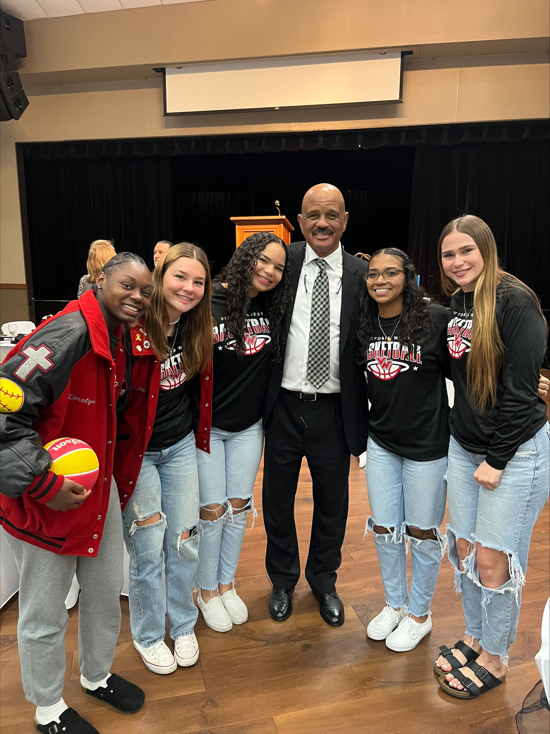 Varsity GBB with NBA Player and Coach John Lucas