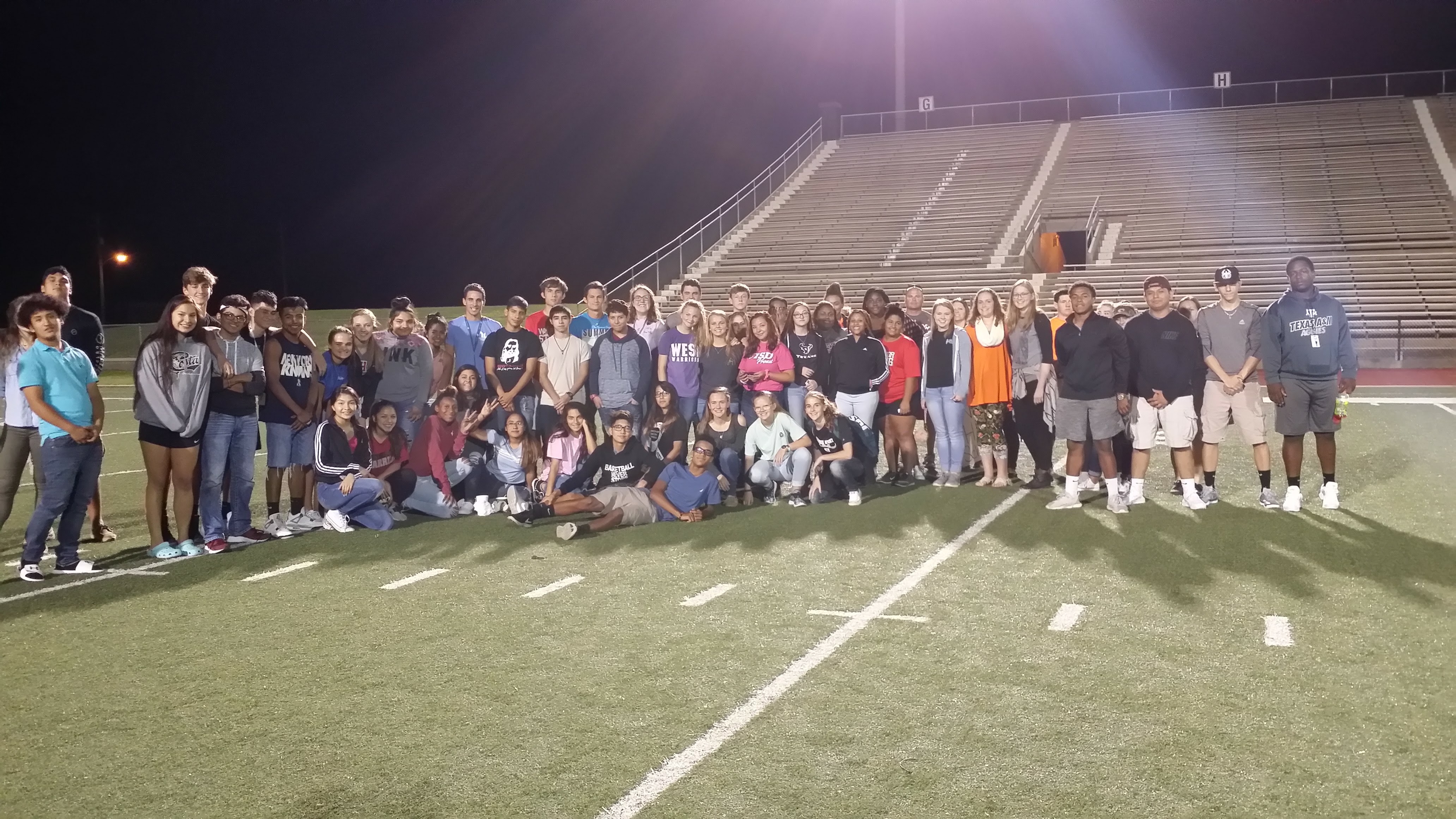 Group picture on the football field