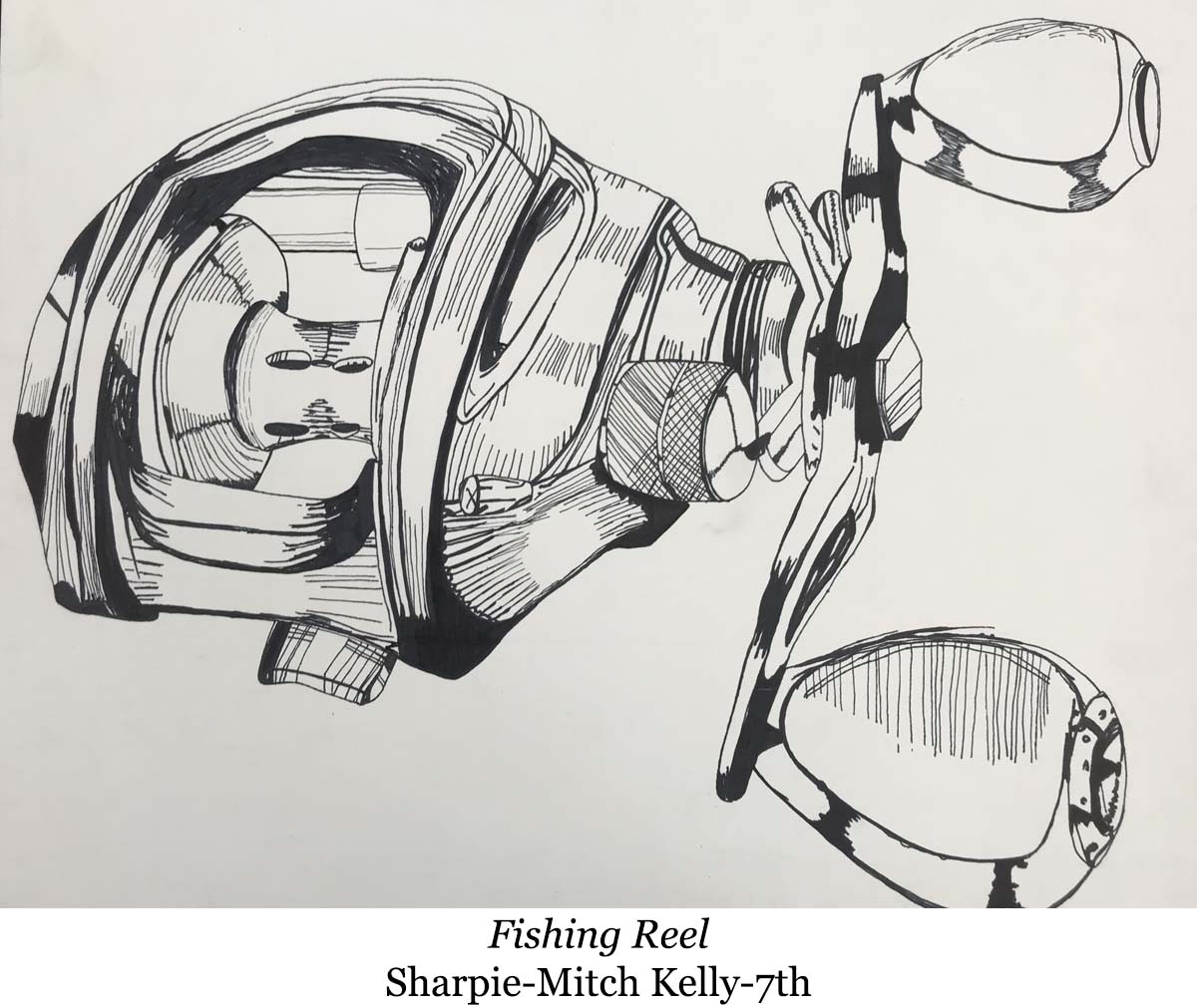 drawing of a fishing reel
