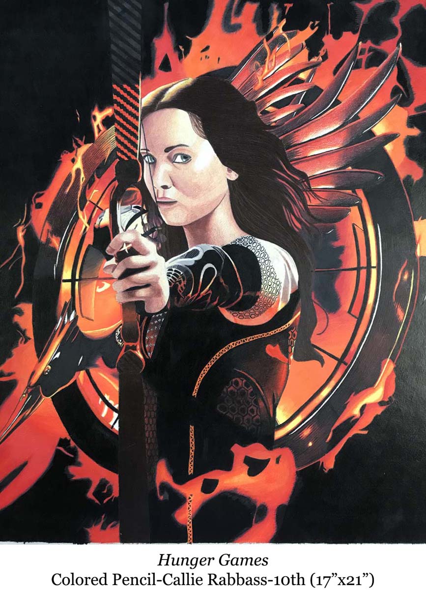 a drawing of katniss