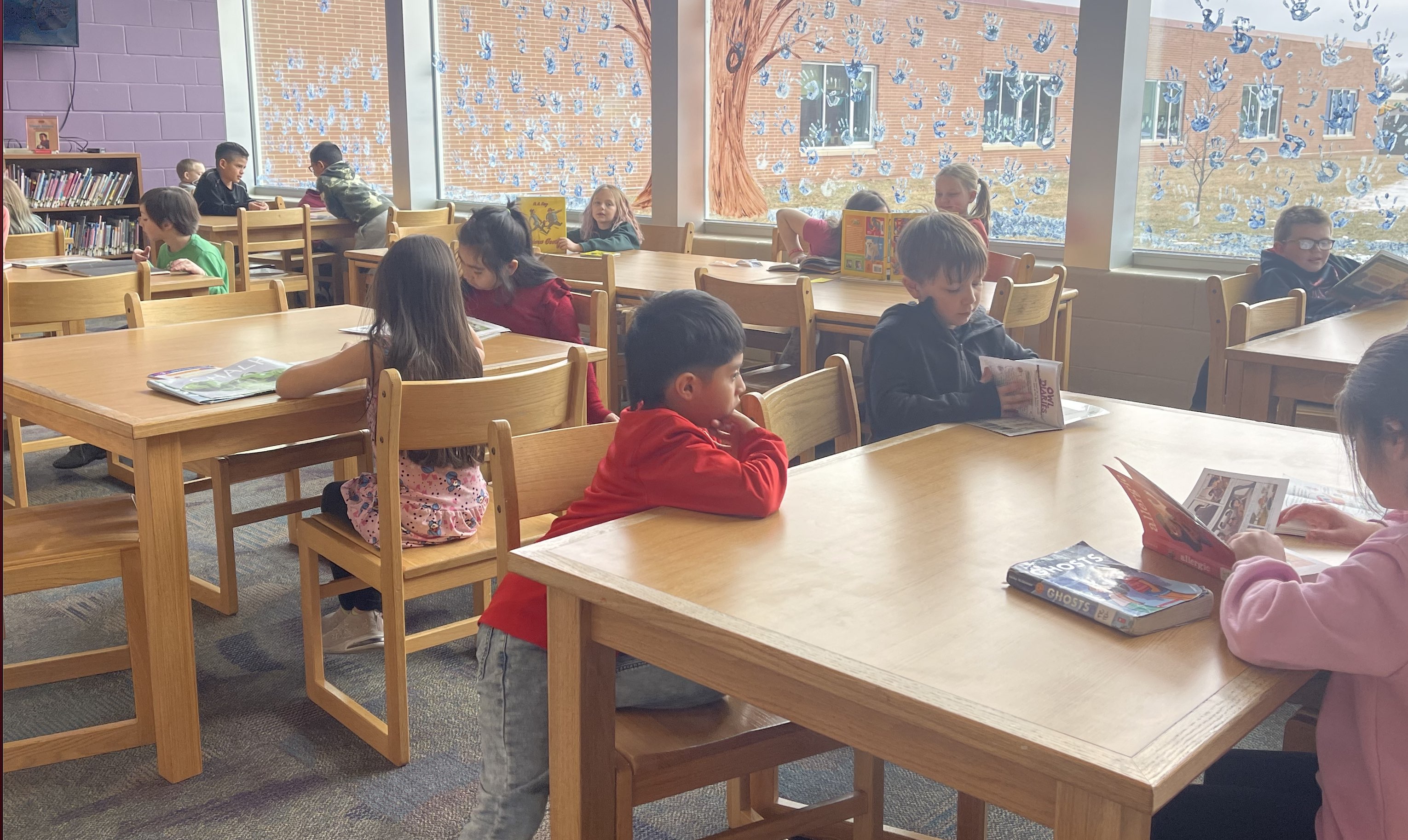 2nd grade reading in library