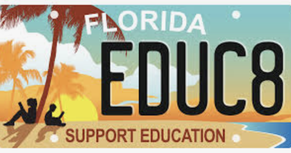 license plate: Florida EDUC8 support education