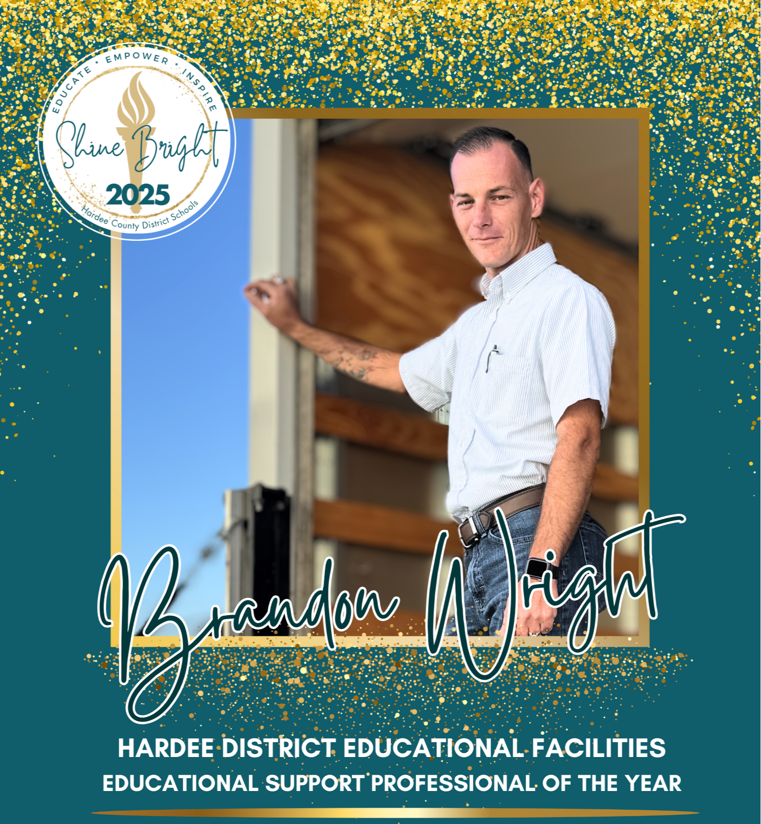 Brandon Wright - Hardee District Educational Facilities Educational Support Professional of the Year