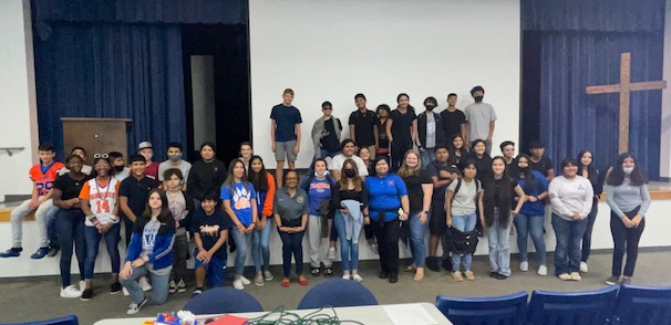Mrs. Smith with the 7th and 8th grade AVID students