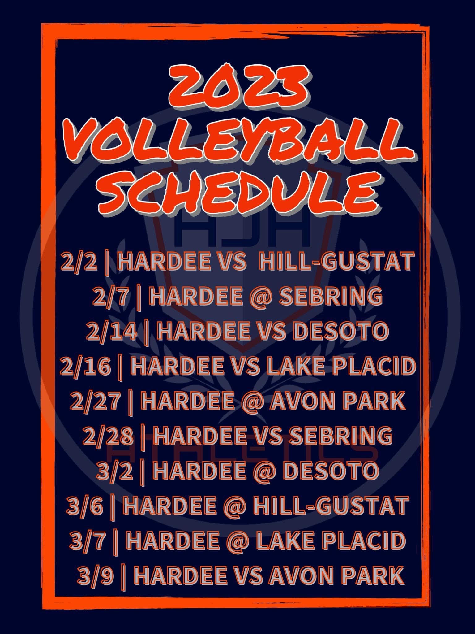 HJH Volleyball Schedule