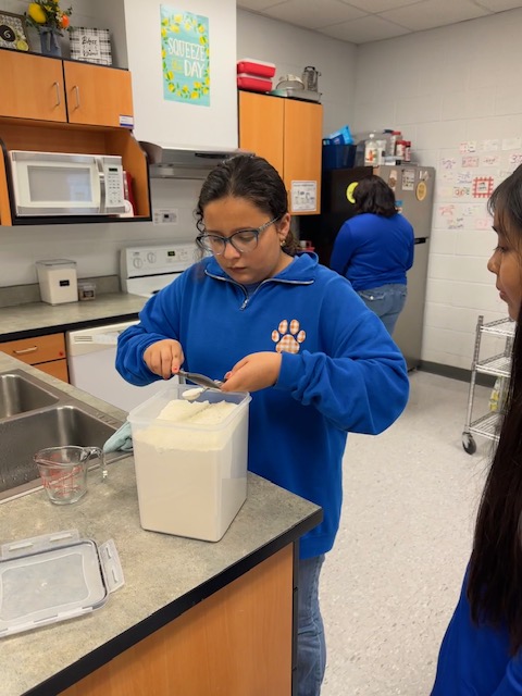 measuring flour