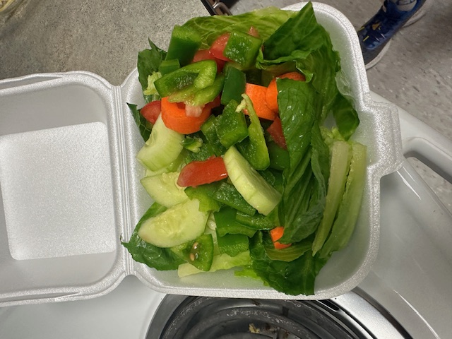 Cutting veggies for salad