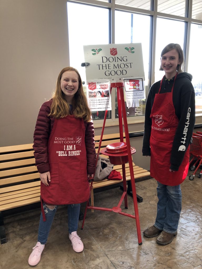 Students recollecting donations