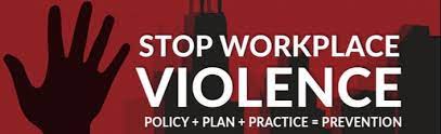 Red banner: Stop Workplace Violence