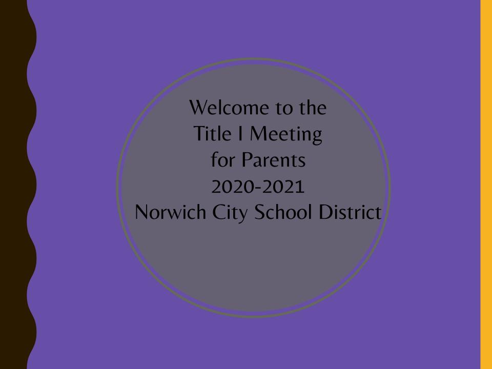 Title I Meeting for Parents 2020-2021