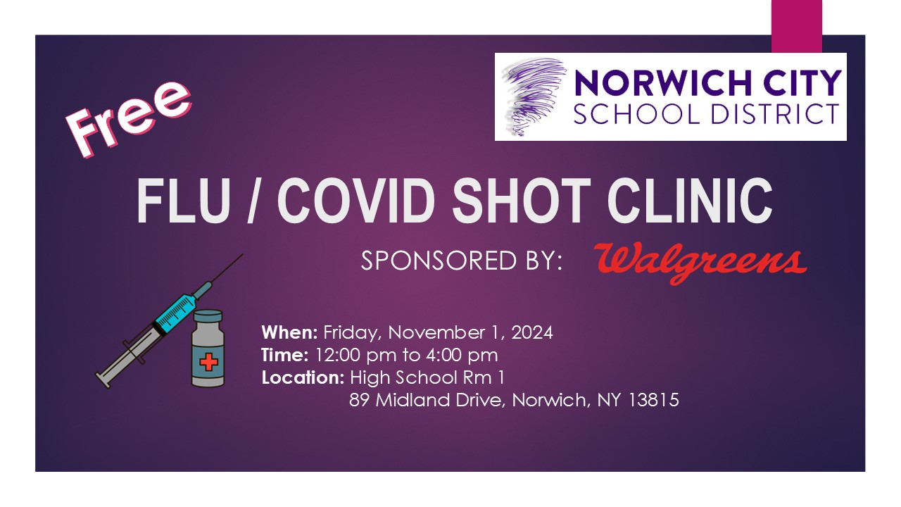 purple flu/covid clinic announcement