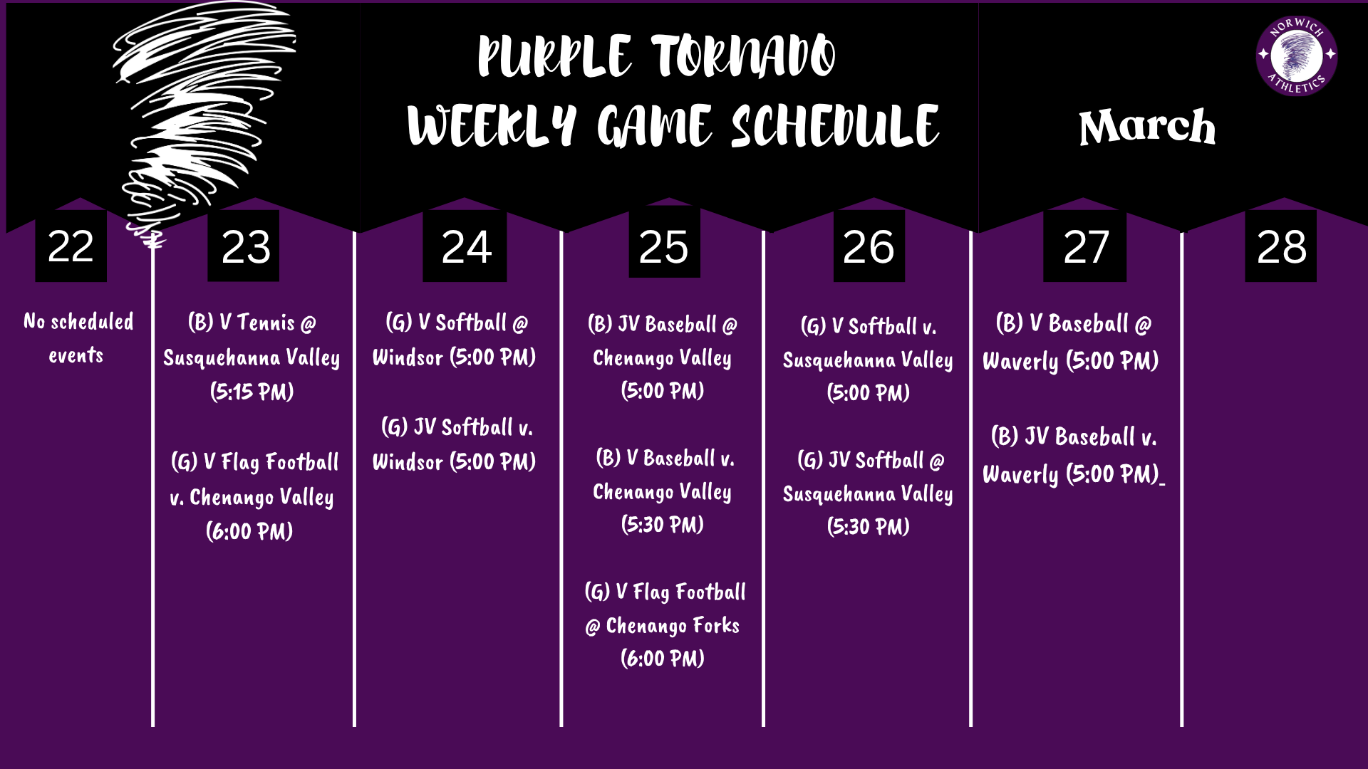 weekly schedule 