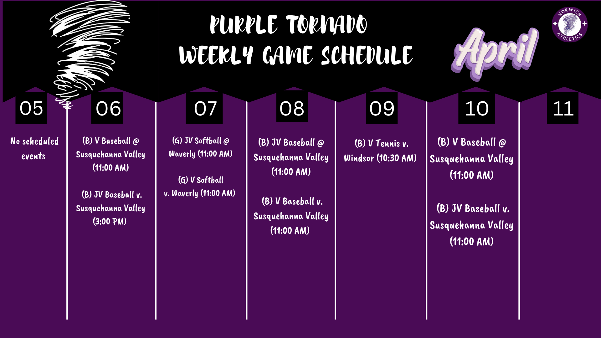 weekly schedule