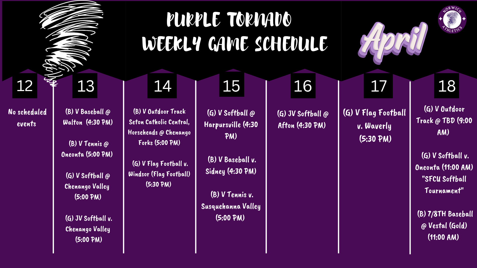 weekly schedule 