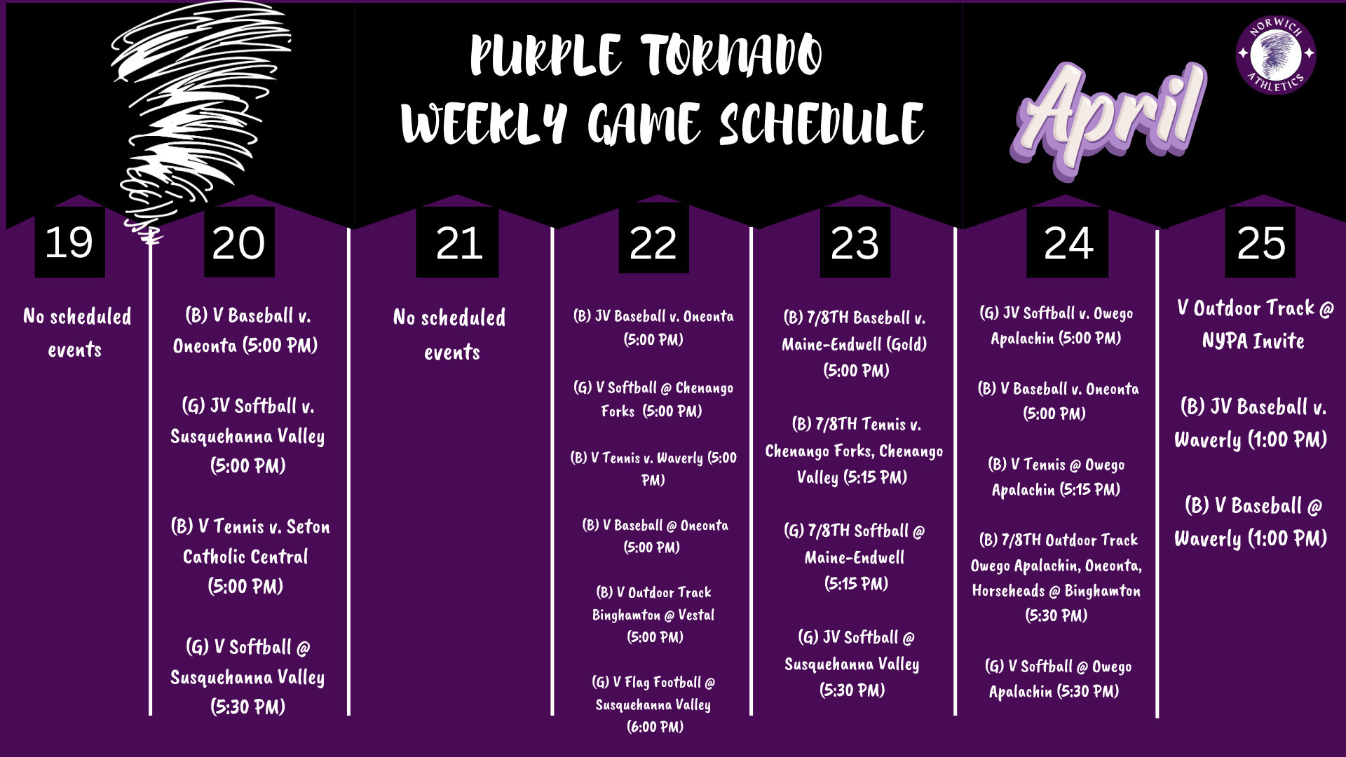 weekly schedule 