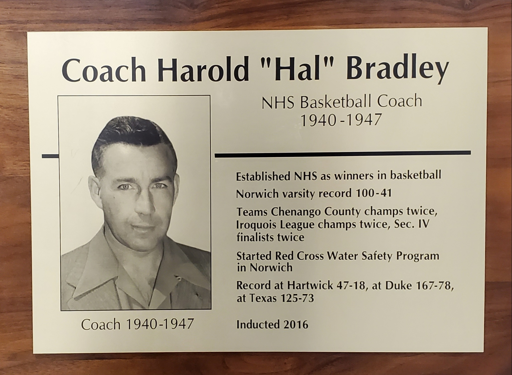 Coach Harold Bradley