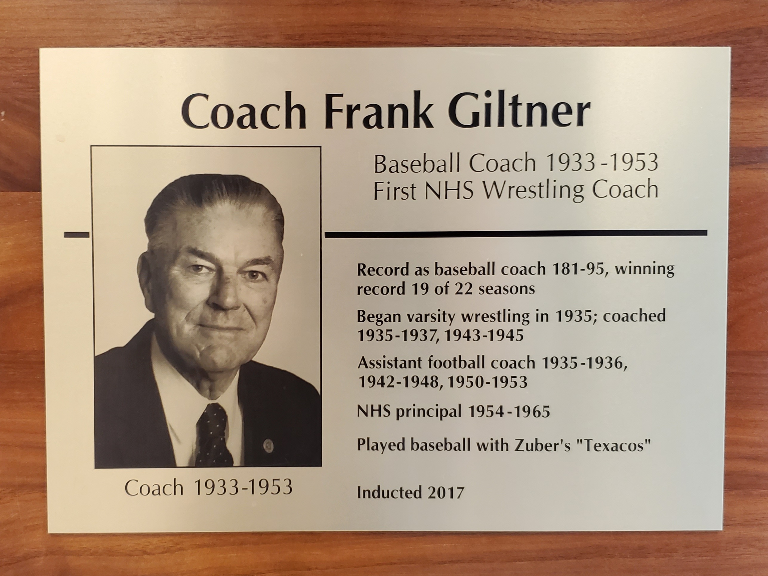 Coach Frank Giltner