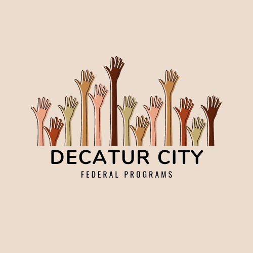 Federal Programs logo with hands that says Decatur City Federal Programs