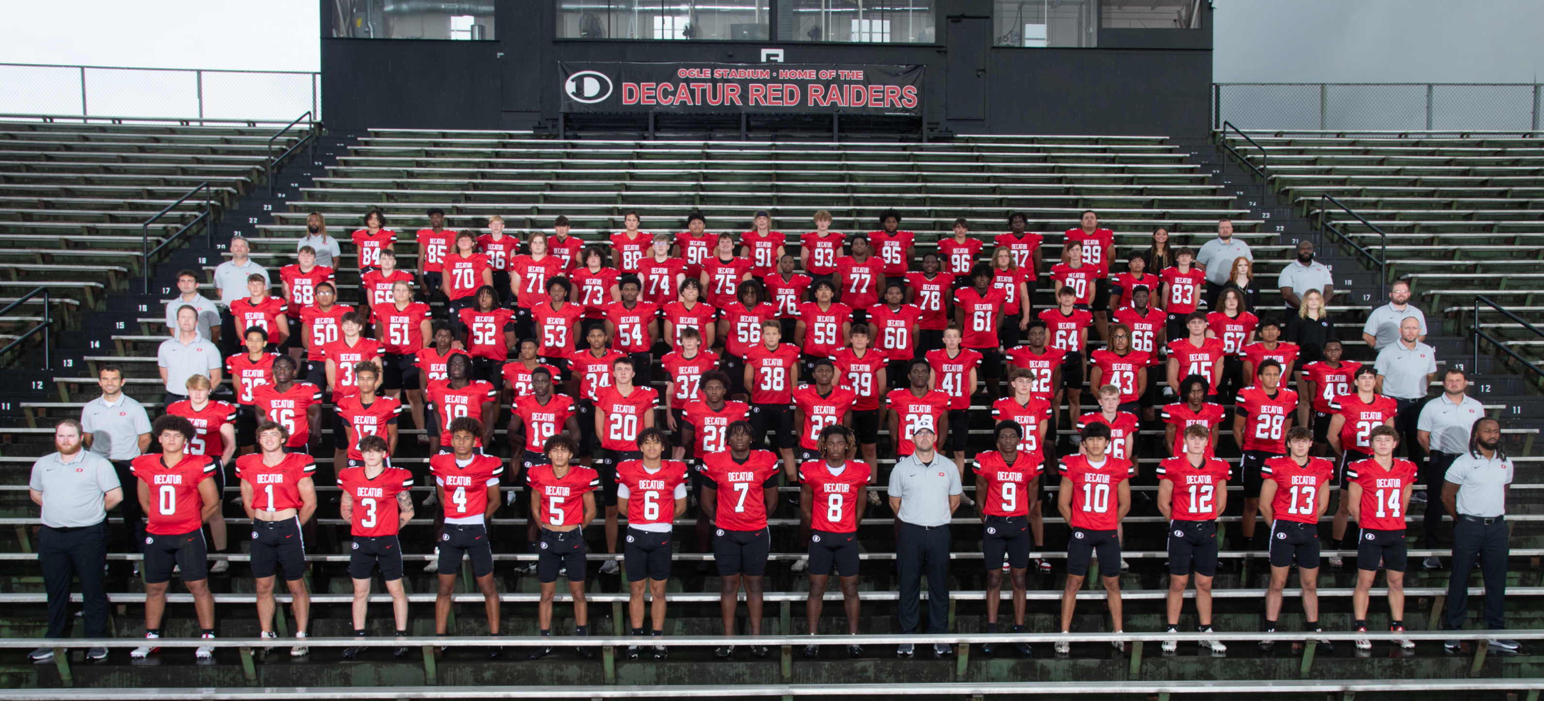 FOOTBALL team group picture on bleachers