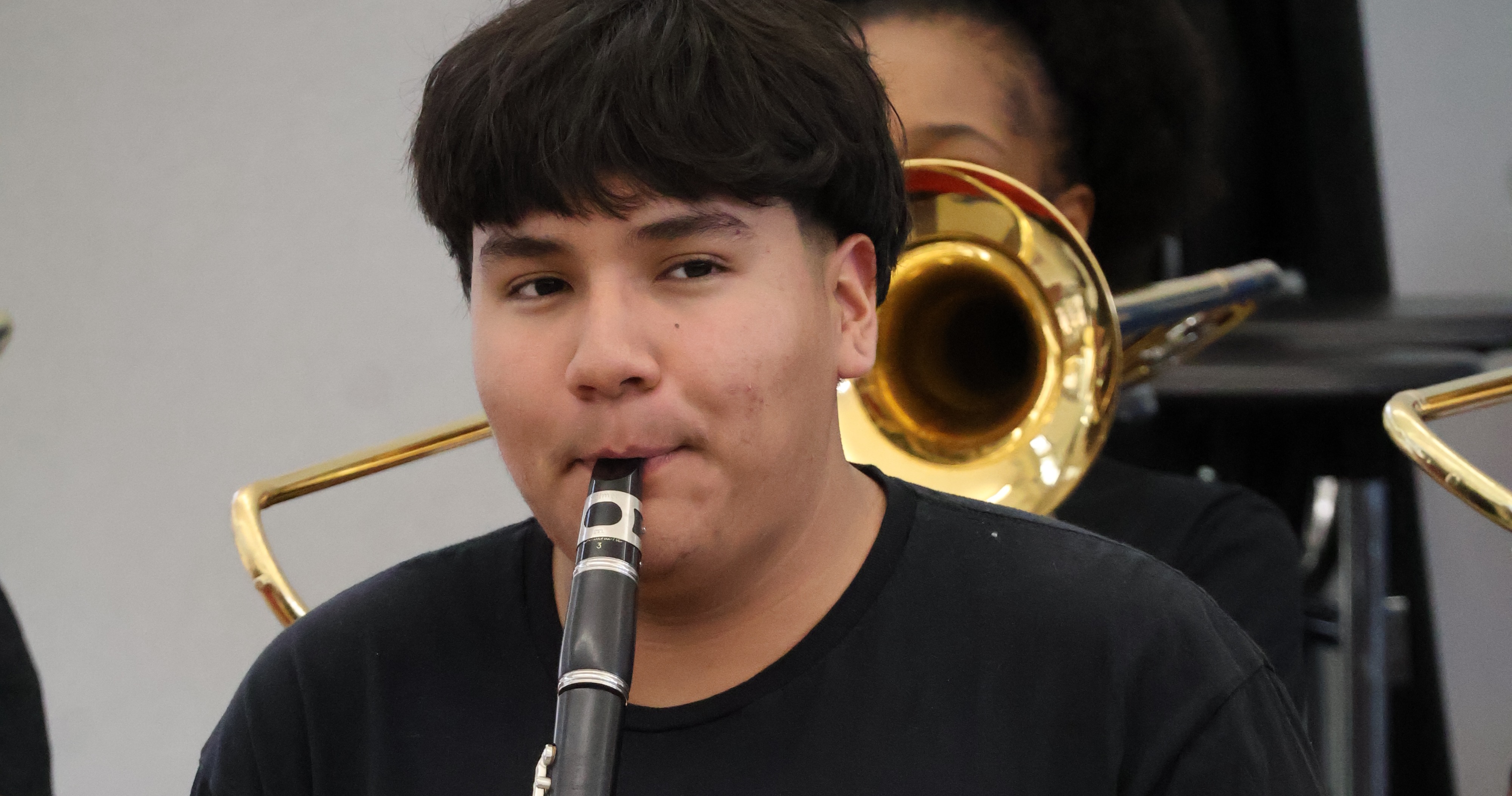 Image of student playing the clarinet.