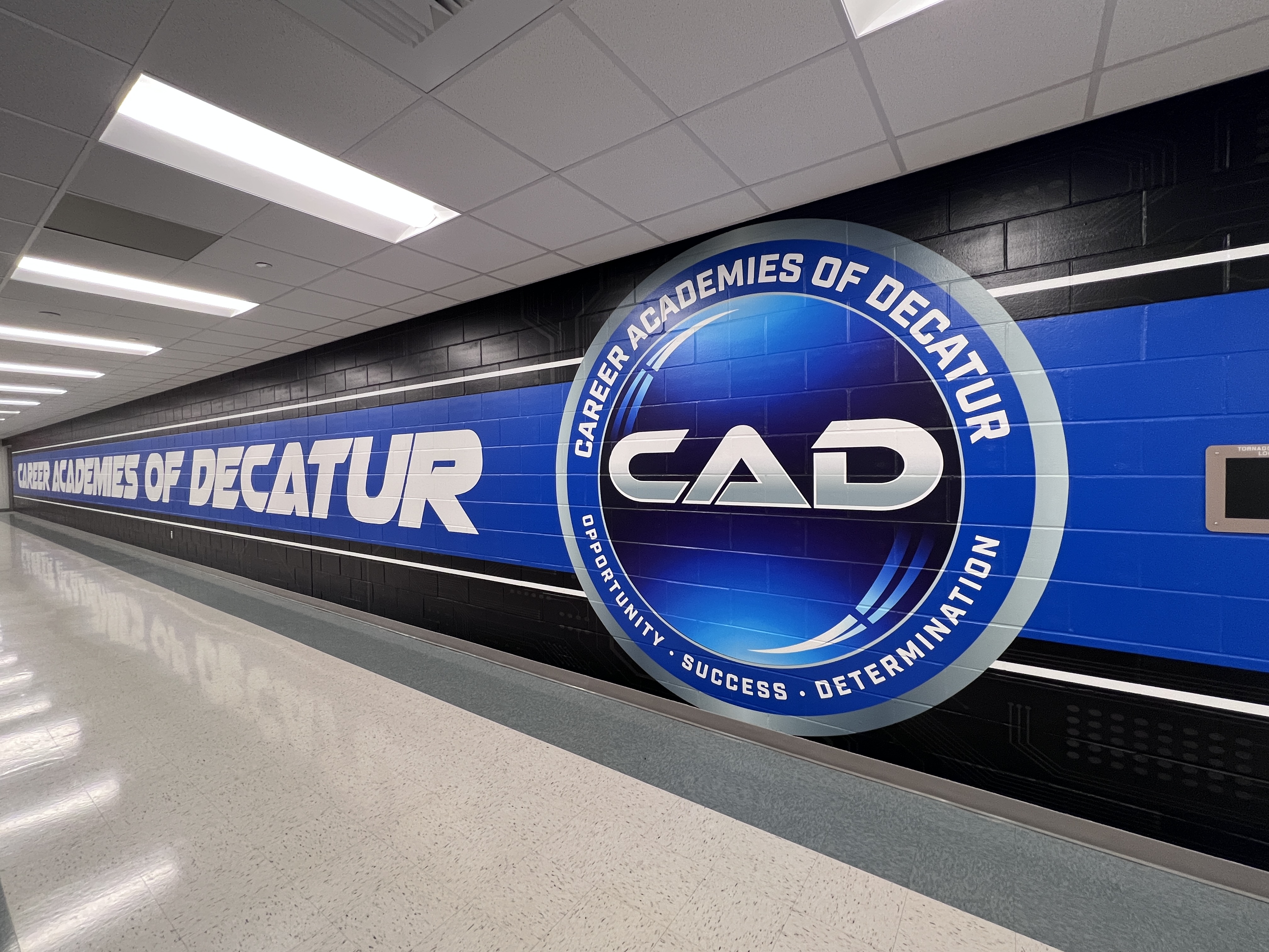 Image of new graphics on the walls of Career Academies