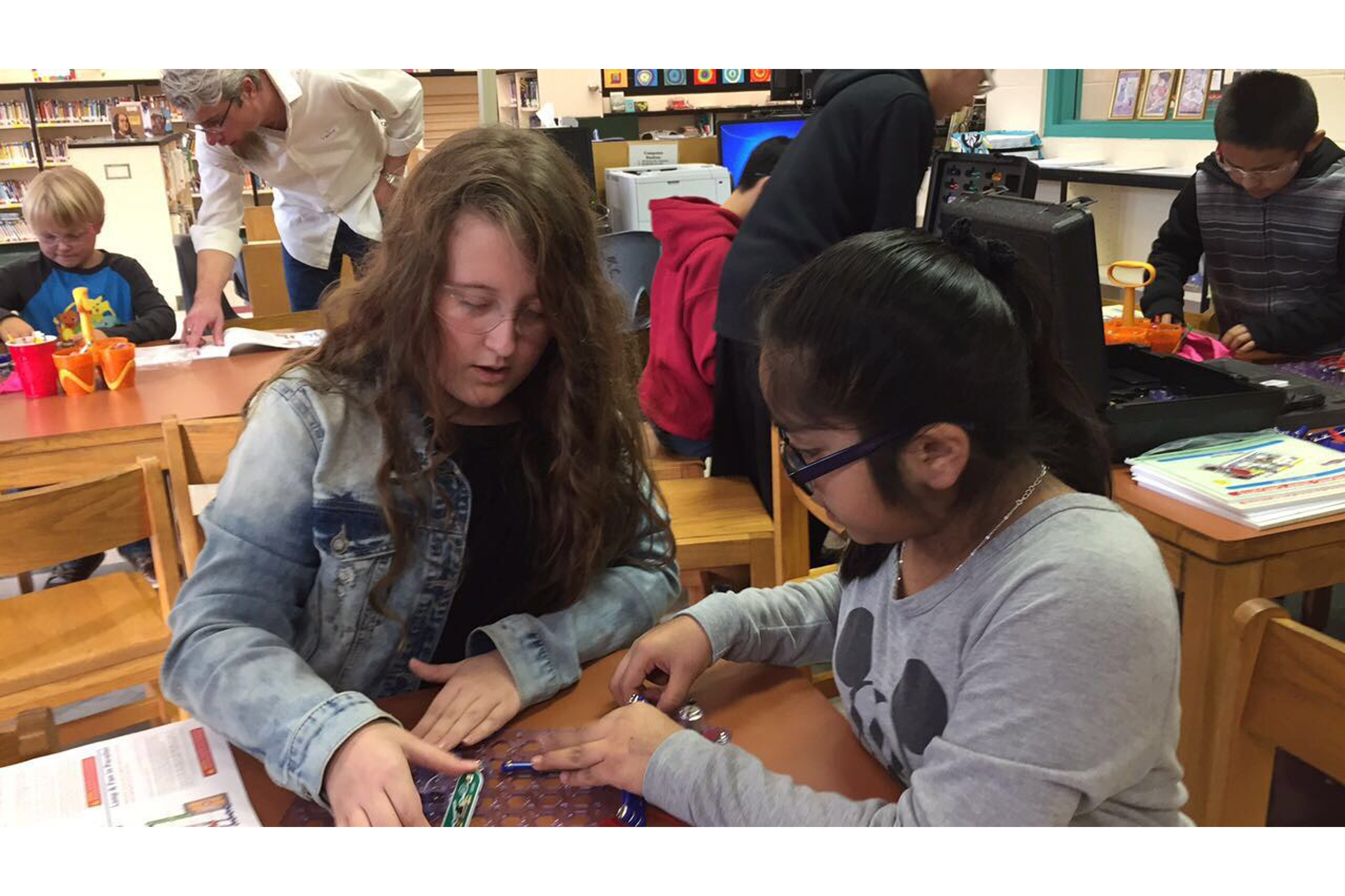 Two students working together
