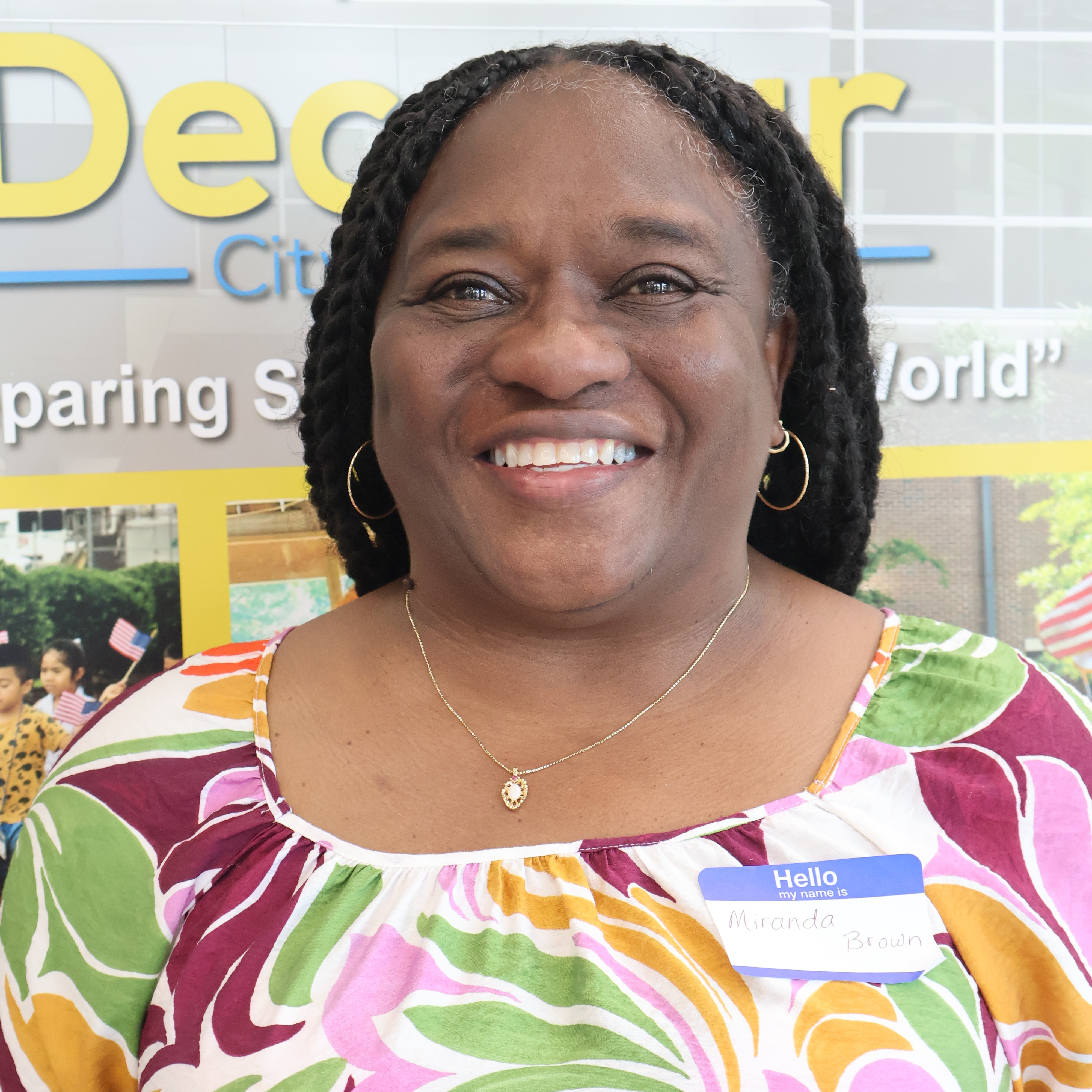 Welcome Ms. Miranda Brown to LSMS> Ms. Brown was hired to teach math.