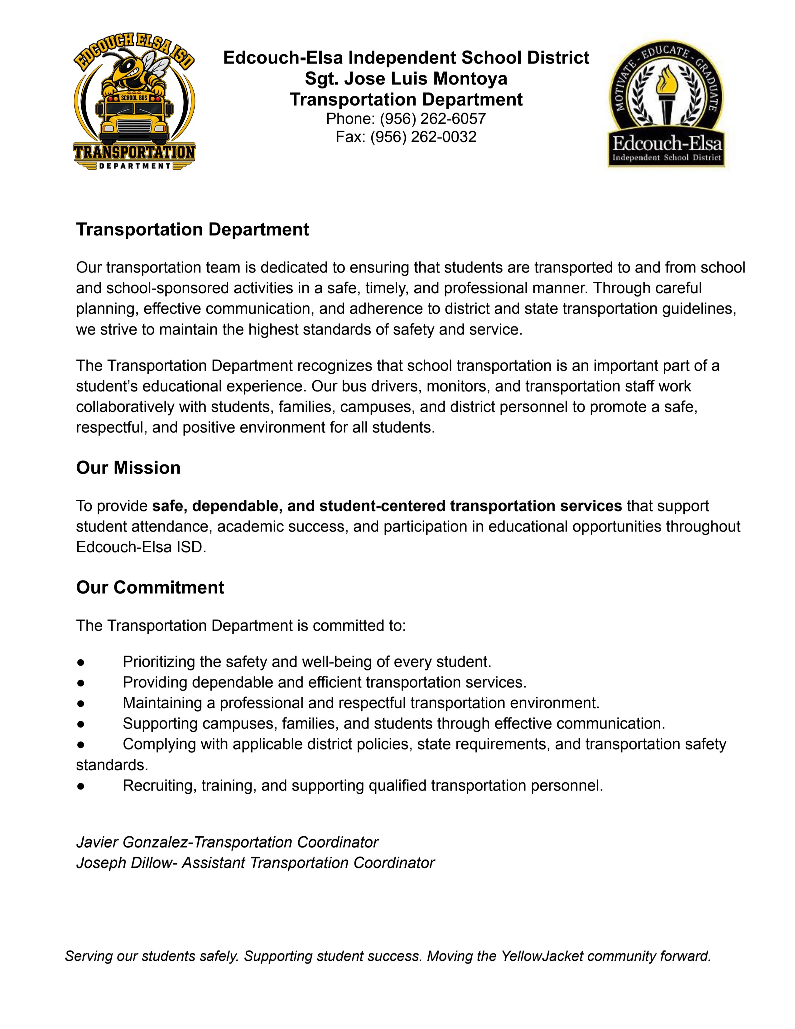 EEISD Transportation Department