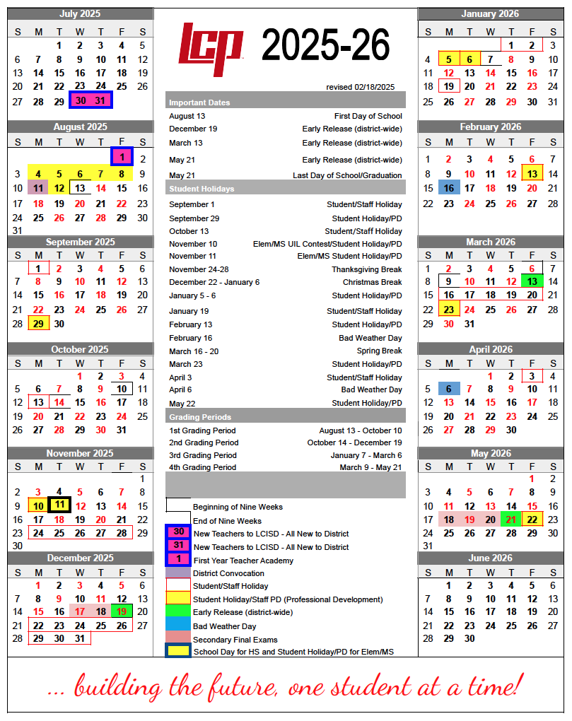 2025-26 Calendar