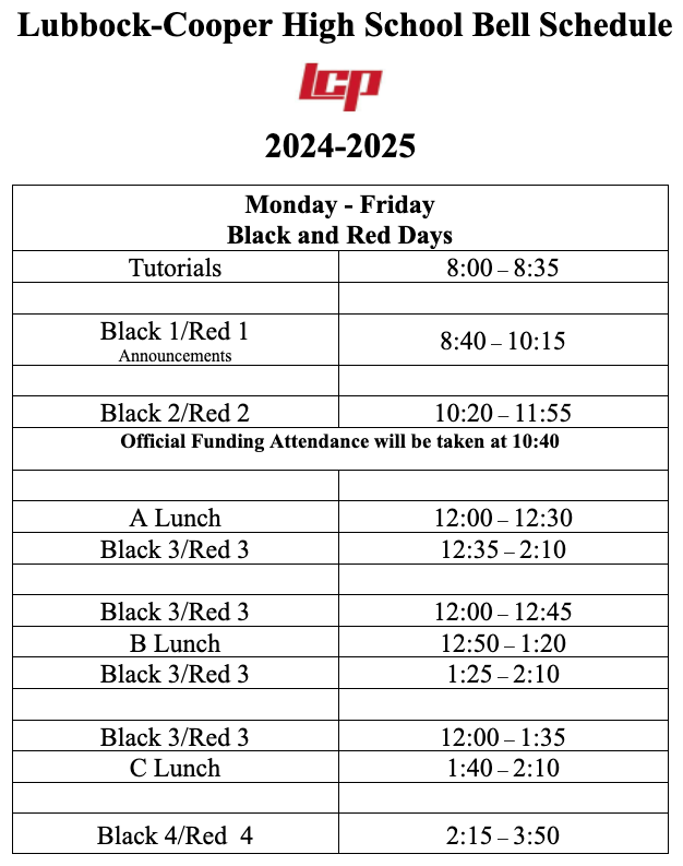 Bell Schedule 